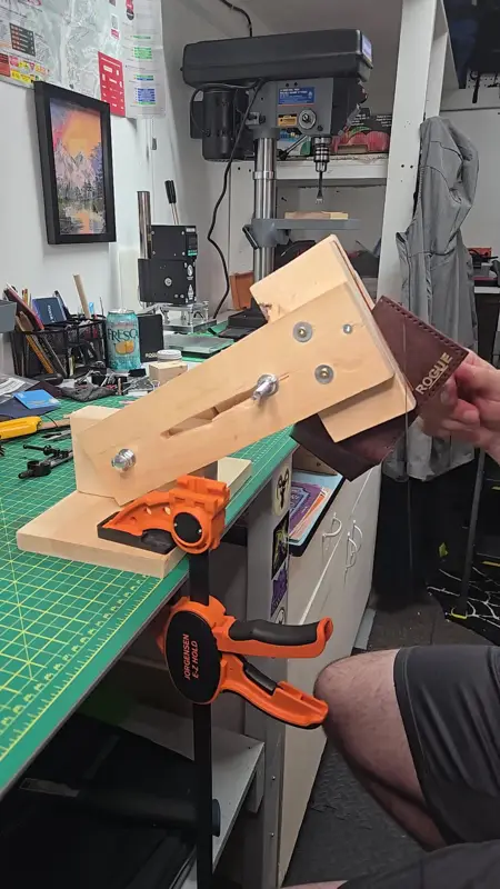 Building the stamping jig — Rogue Artisan leather workshop, East Vancouver