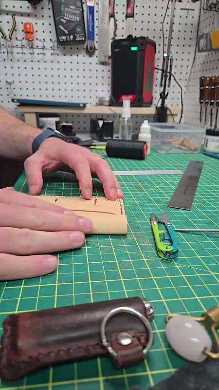 Edge work and finishing — Rogue Artisan leather workshop, East Vancouver