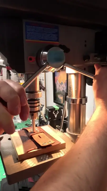 Foil stamping, up close — Rogue Artisan leather workshop, East Vancouver