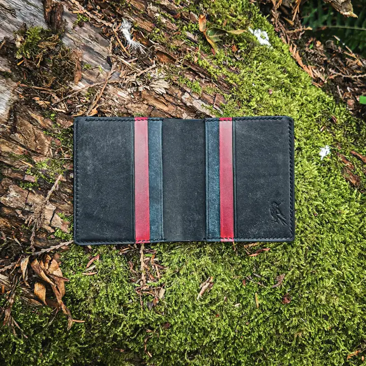 Red and green card slots laid out flat — Rogue Artisan, East Vancouver